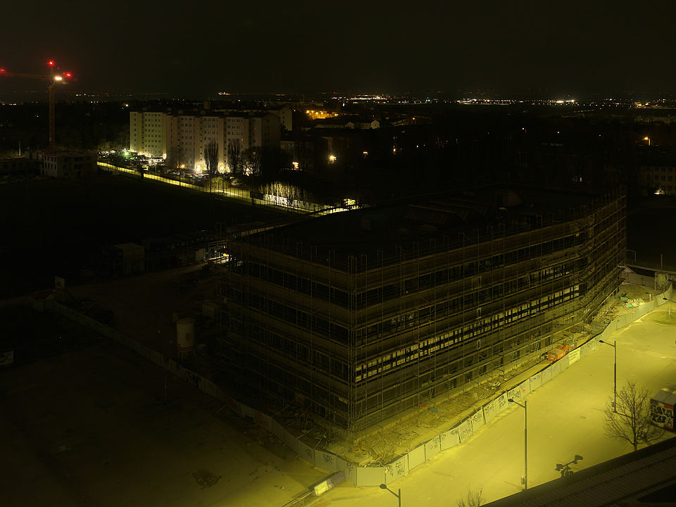Livebild Baukamera 1 - Gesamtpanorama Baustelle Neubau 'BORGL Viola Park', Horrplatz 3, 1100 Wien (ca. 5 Minuteninterval)