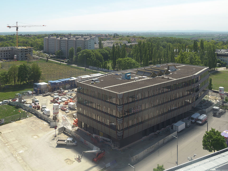 Livebild Baukamera 1 - Gesamtpanorama Baustelle Neubau 'BORGL Viola Park', Horrplatz 3, 1100 Wien (ca. 5 Minuteninterval)